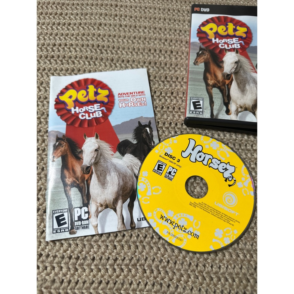 Petz Horse Club PC DVD-ROM Ubisoft 2008 Horse Adventure Game with Manual - Picture 3 of 3